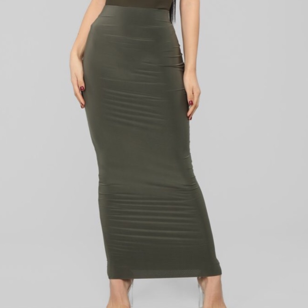 Olive maxi skirt